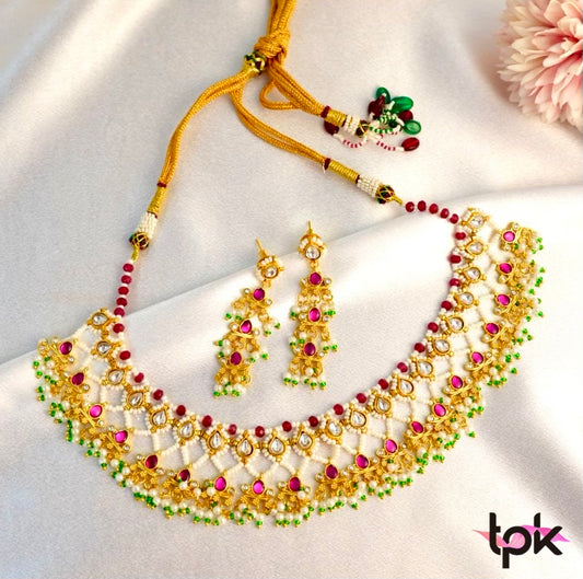Pachi Kundan Choker Set with Earrings