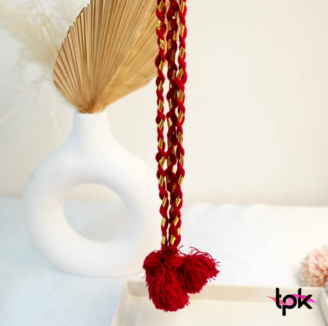 Luddi Paranda with Pom Pom Tassels - Maroon