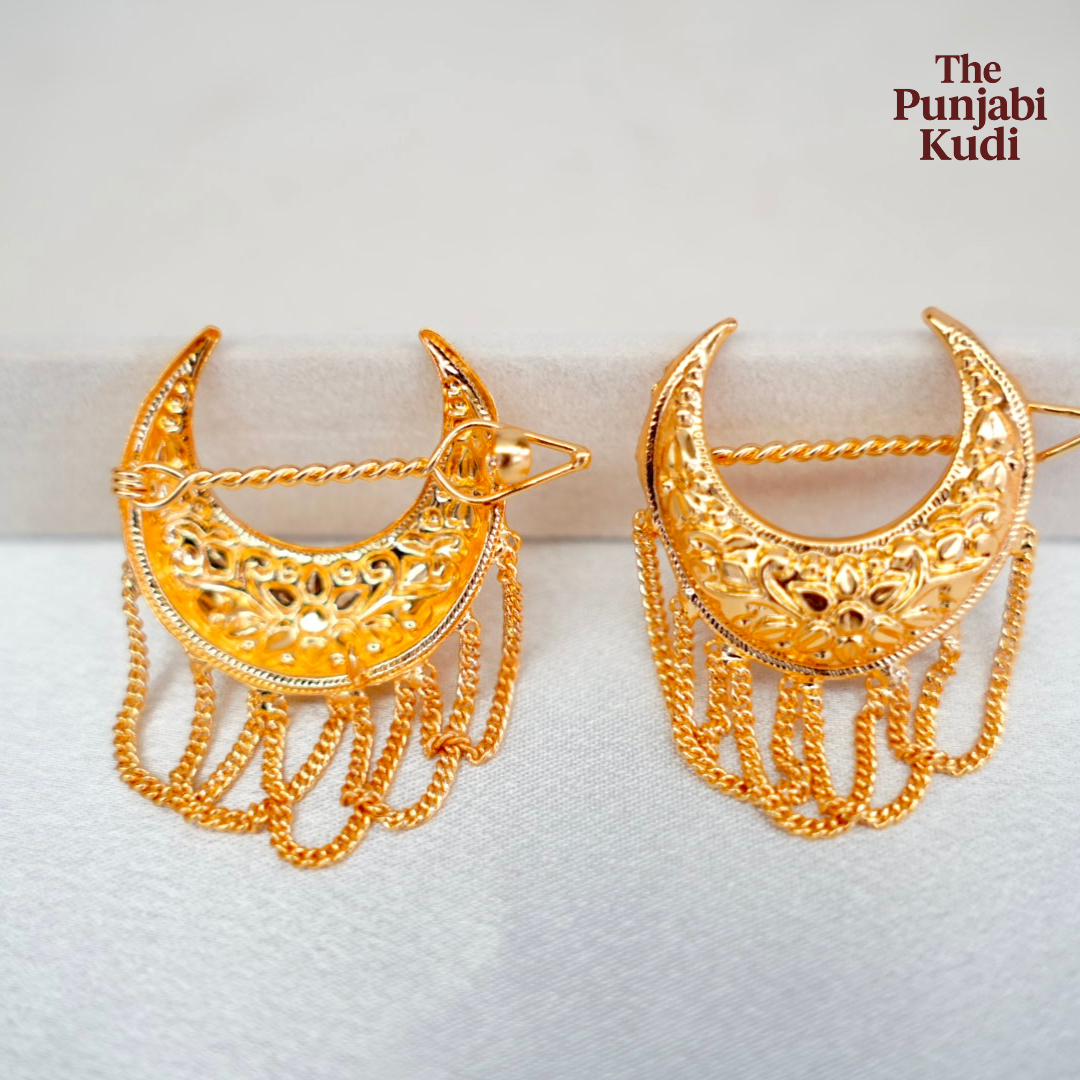 Chand Patra Chain Hair Clips Pair