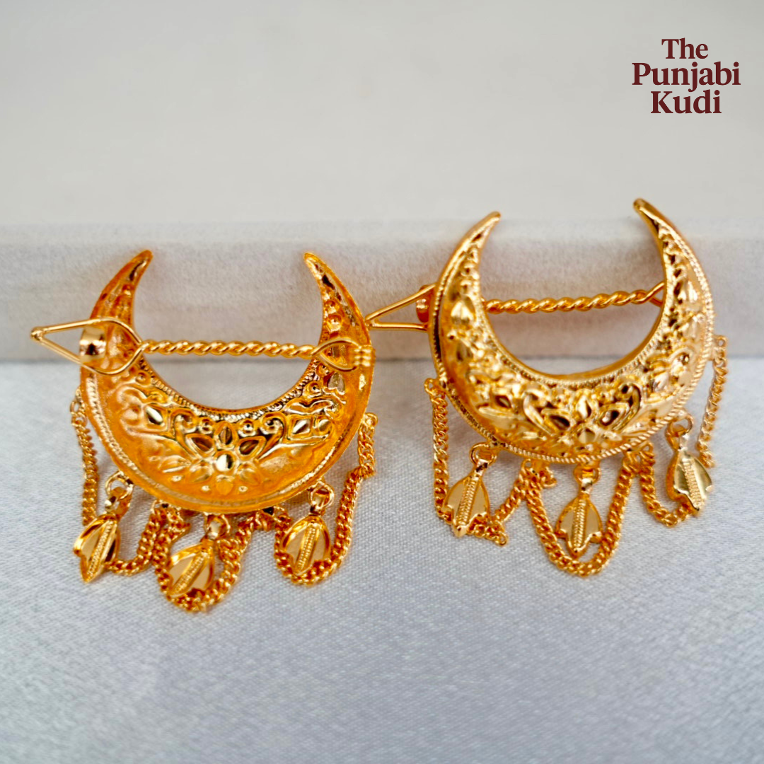 Chand Patra Chain Hair Clips Pair