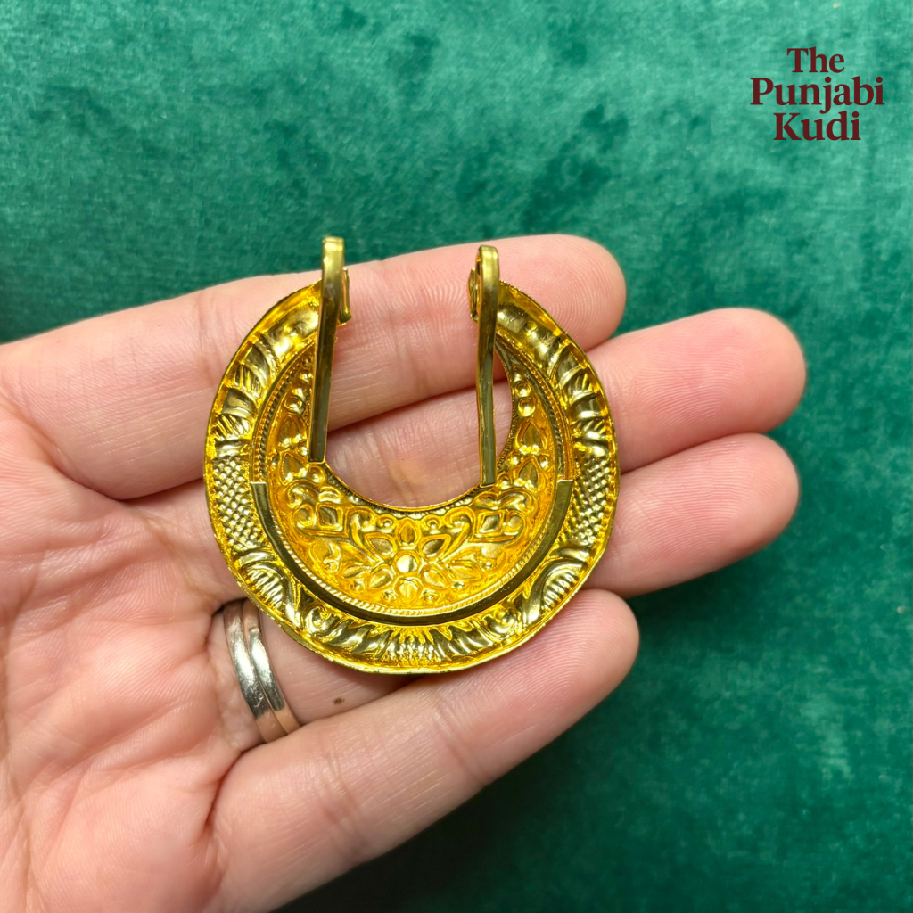 Gold Finished Chand Hair Clips Pair