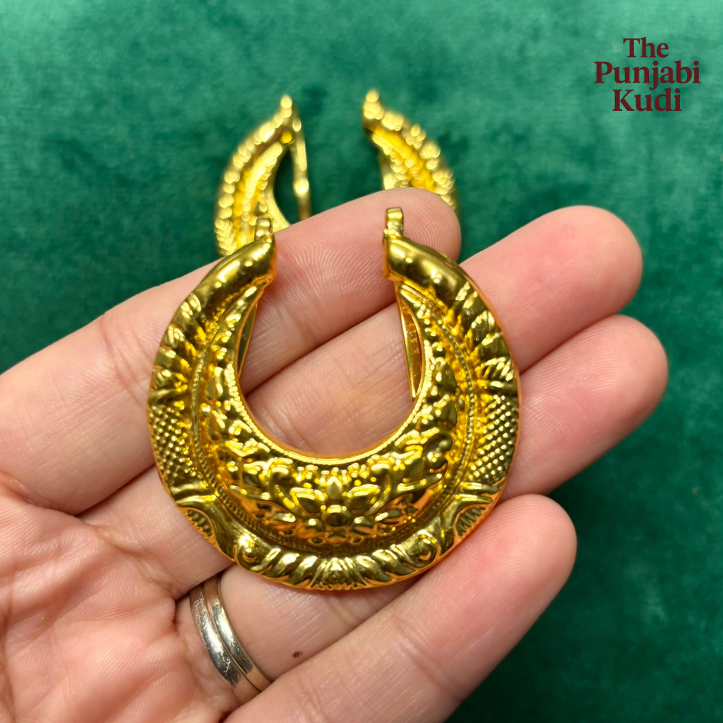 Gold Finished Chand Hair Clips Pair
