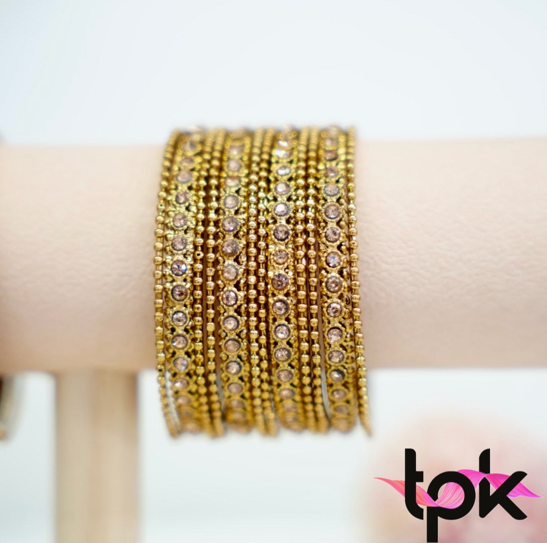 Pretty in Gold Metal Bangle Set