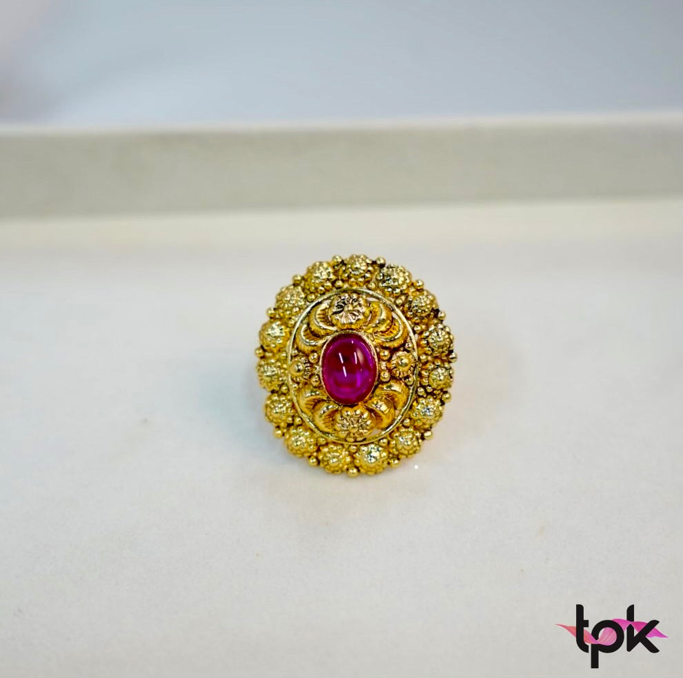 Gold Plated Antique Ring (Copper Base)