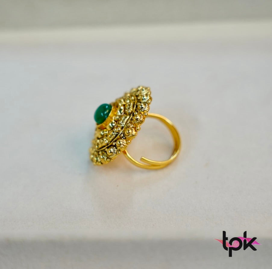 Gold Plated Antique Ring (Copper Base)