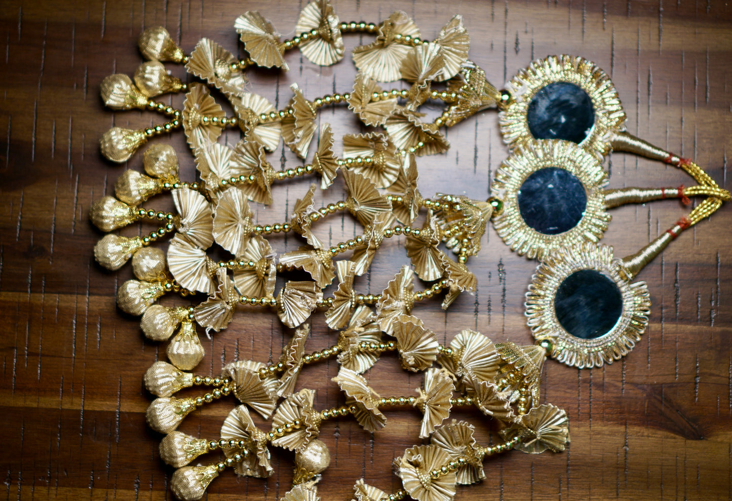 Golden Mirror Gota Patti Punjabi Paranda
