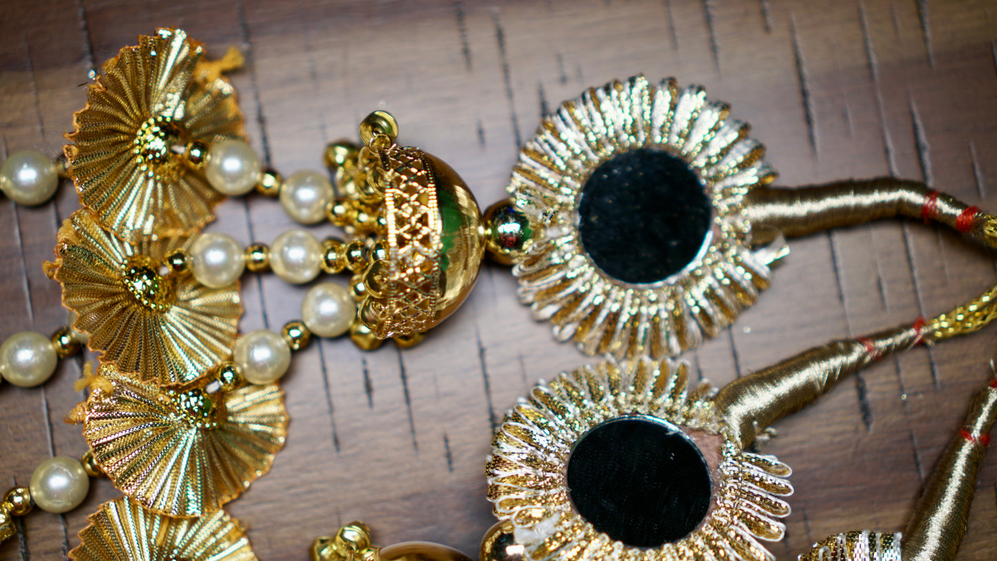 Gold Mirror Work Punjabi Lotan Paranda