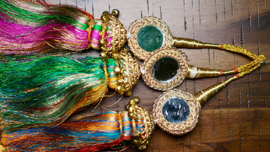 Muti-color Mirror Paranda With Ghungroo