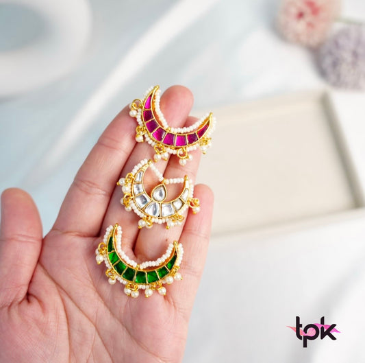 Pachi Kundan Chand Hair Pin