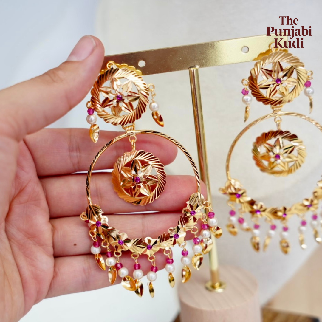 Pippal Patti Long Earrings Tikka Set