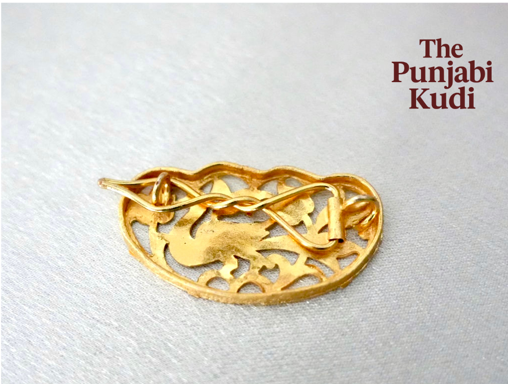 Gold Finished Morni Patra Hair Clips