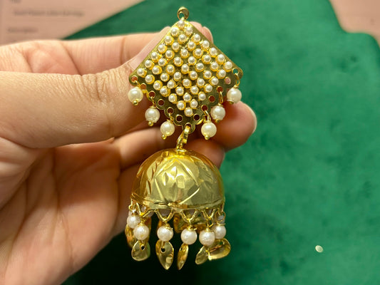 Gold Finished Jadau Lotan Earrings