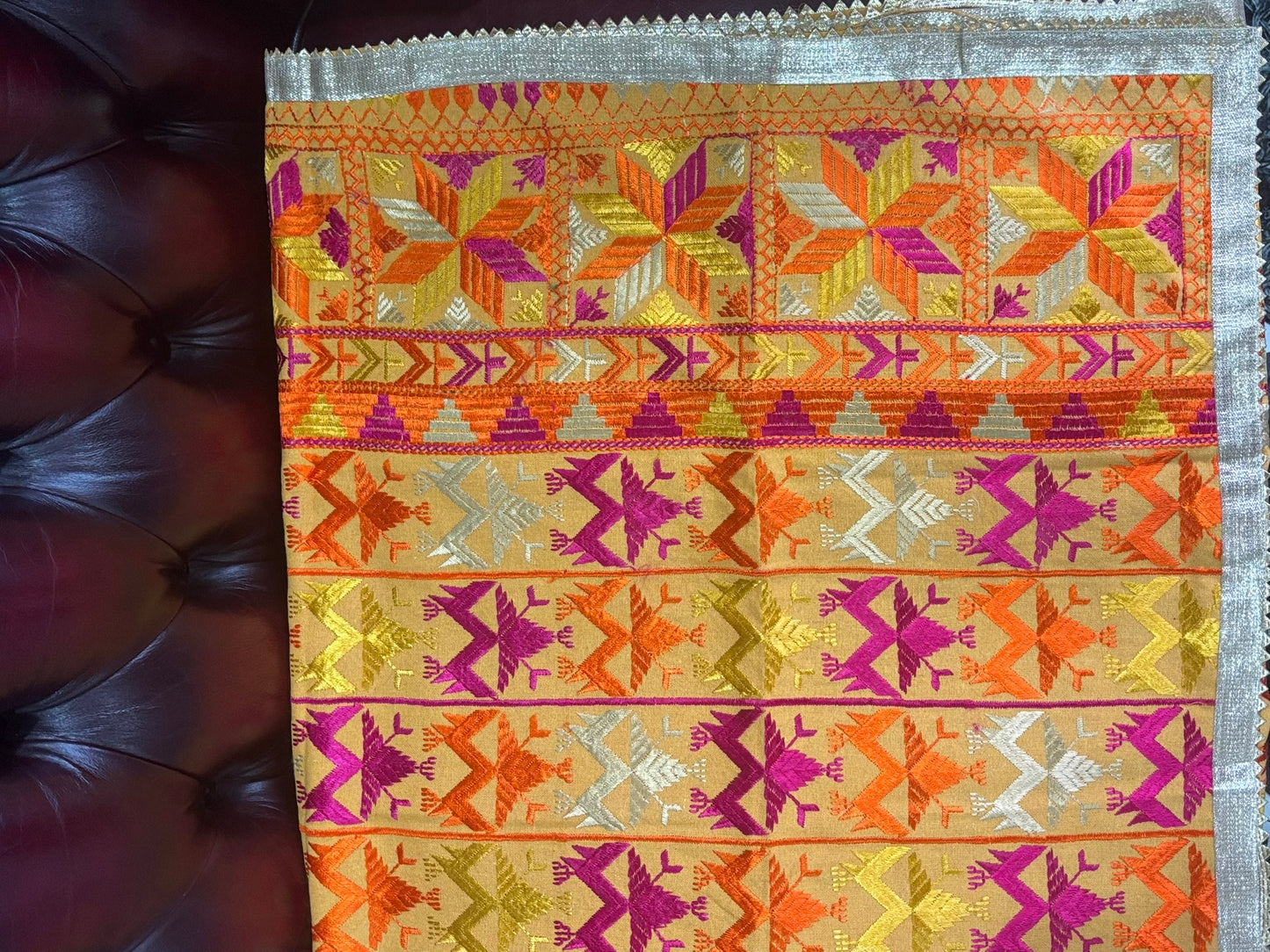 Yellow Khaddar Bagh Phulkari Dupatta