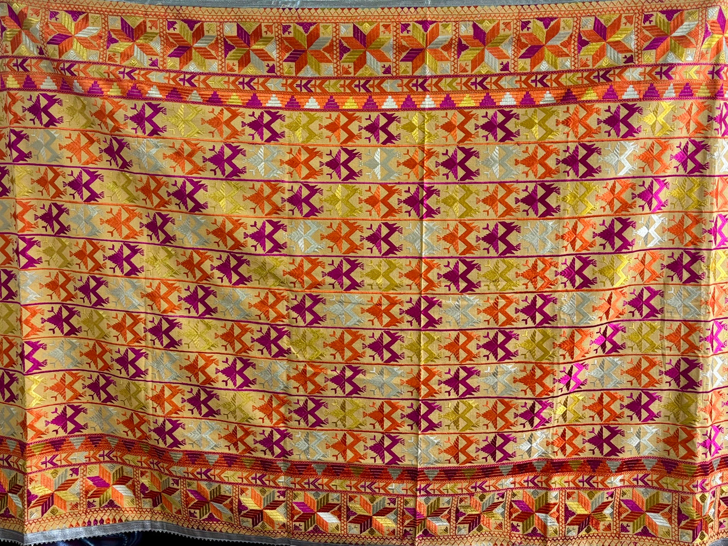 Yellow Khaddar Bagh Phulkari Dupatta