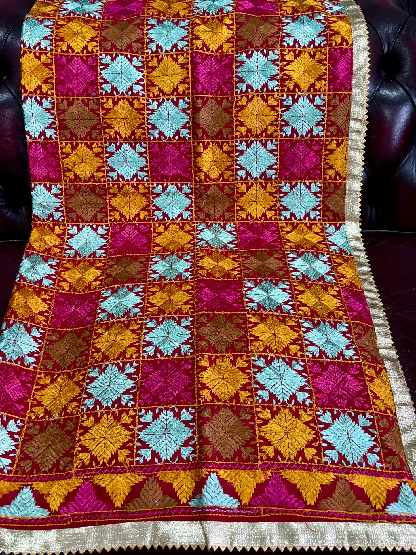 Multicolor Khaddar Bagh Phulkari Dupatta