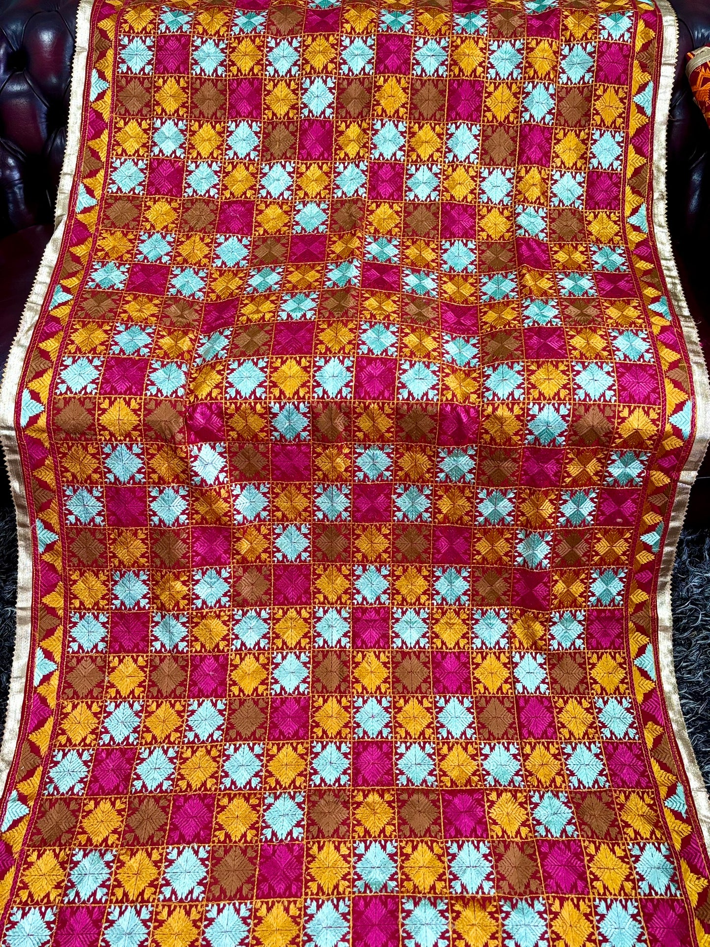 Multicolor Khaddar Bagh Phulkari Dupatta