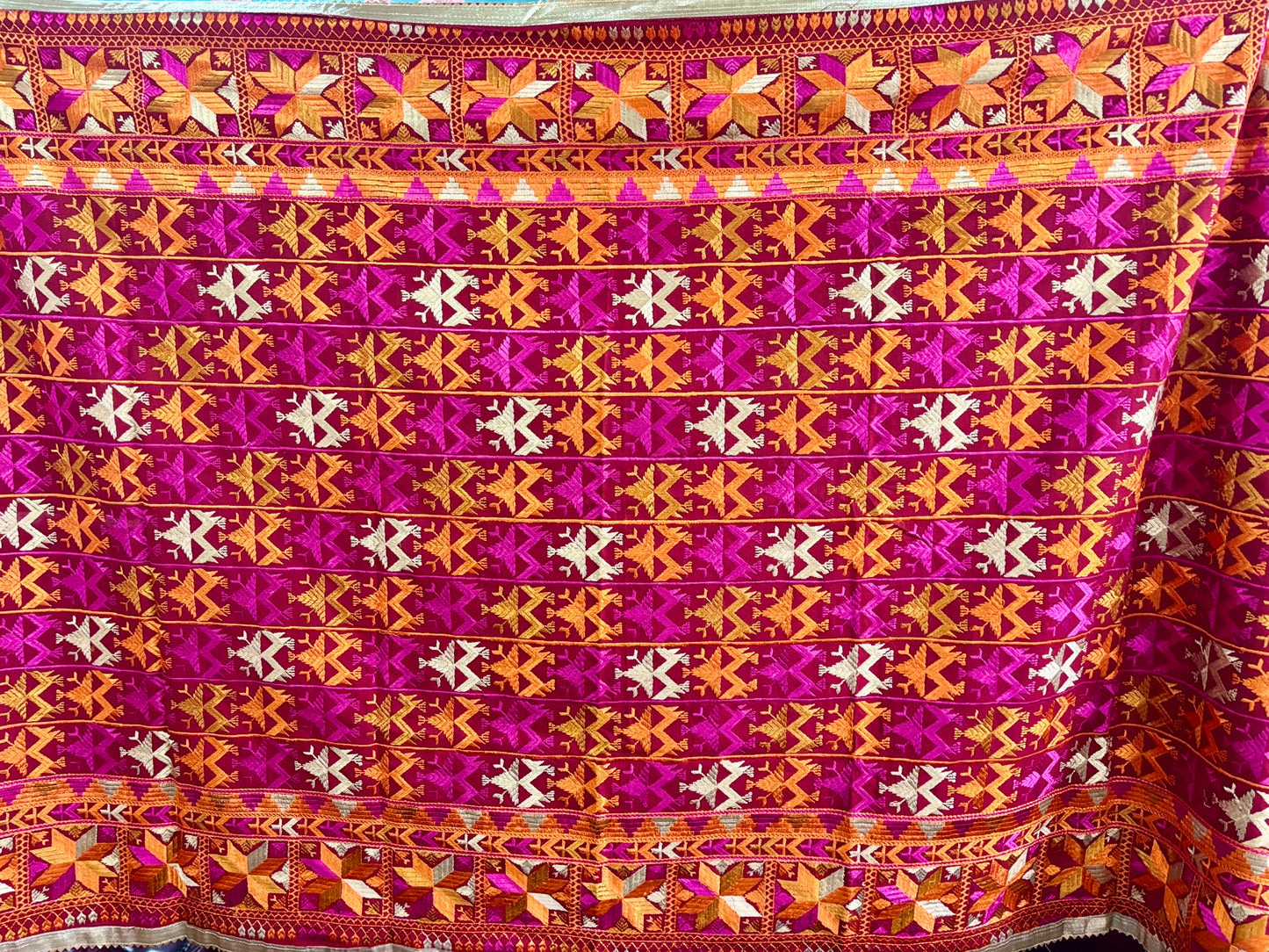 Magenta Khaddar Bagh Phulkari Dupatta