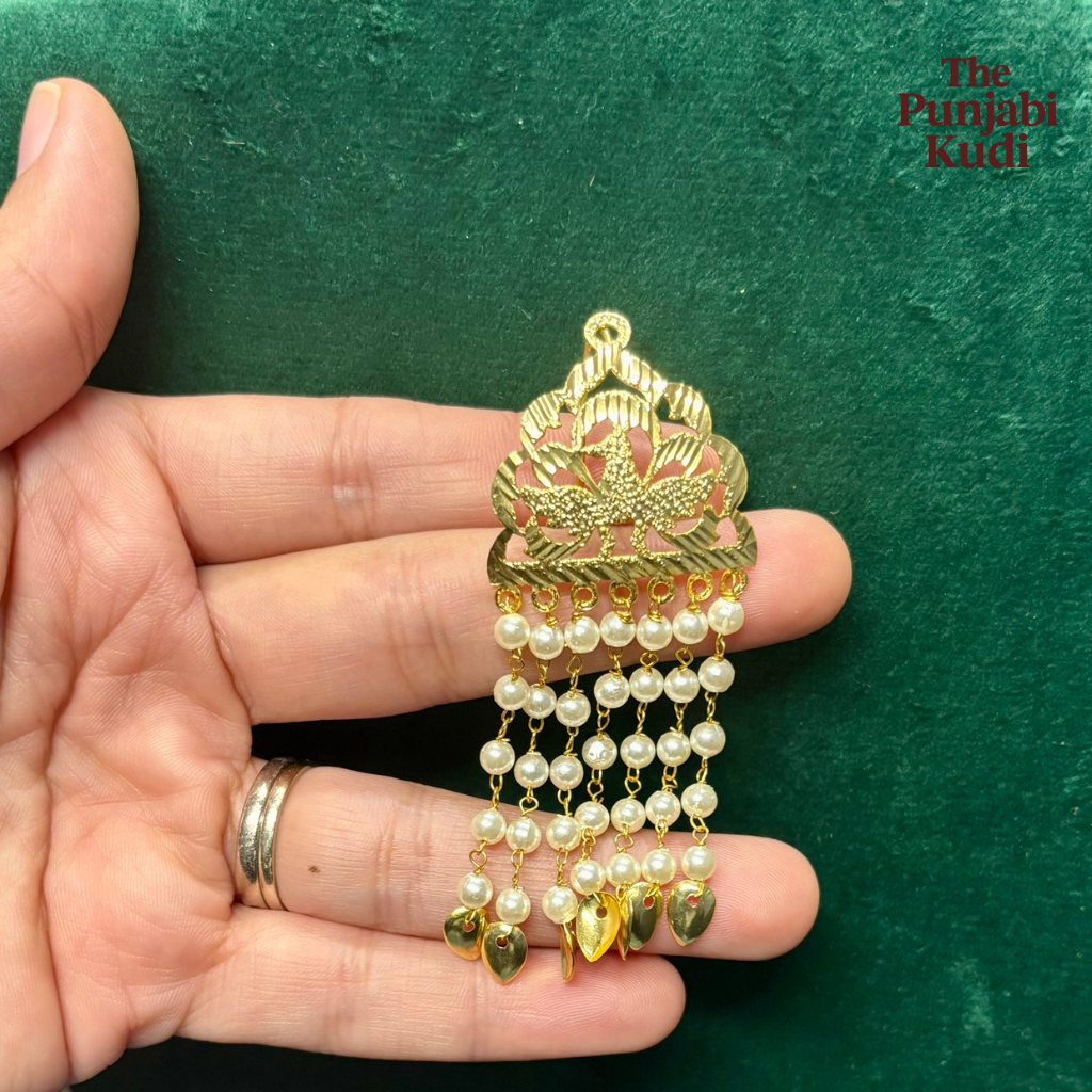 Gold Finished Jhallar Pearl Earrings
