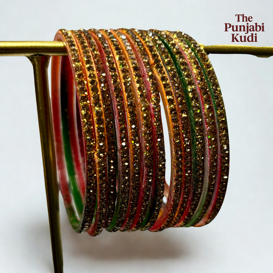 Multi Color Glass Bangles Set