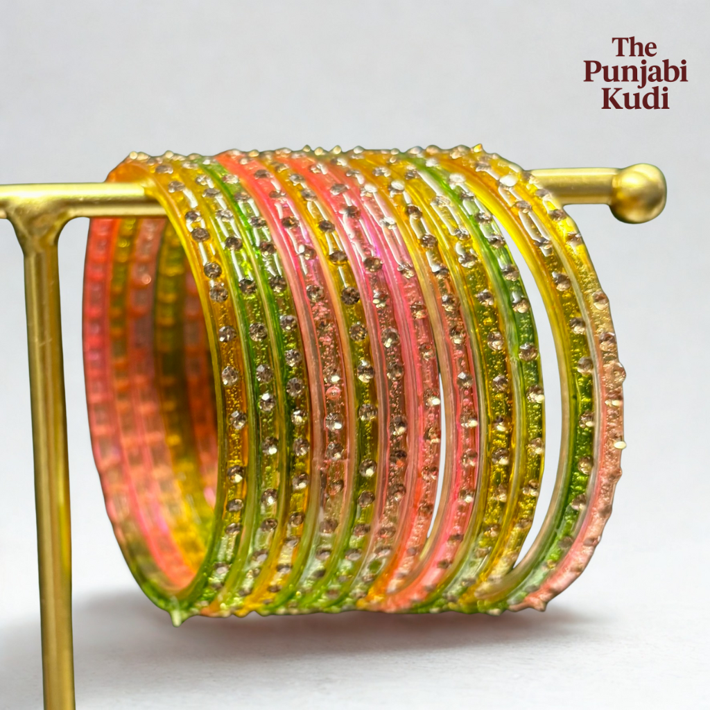 Multi Color Glass Bangles Set