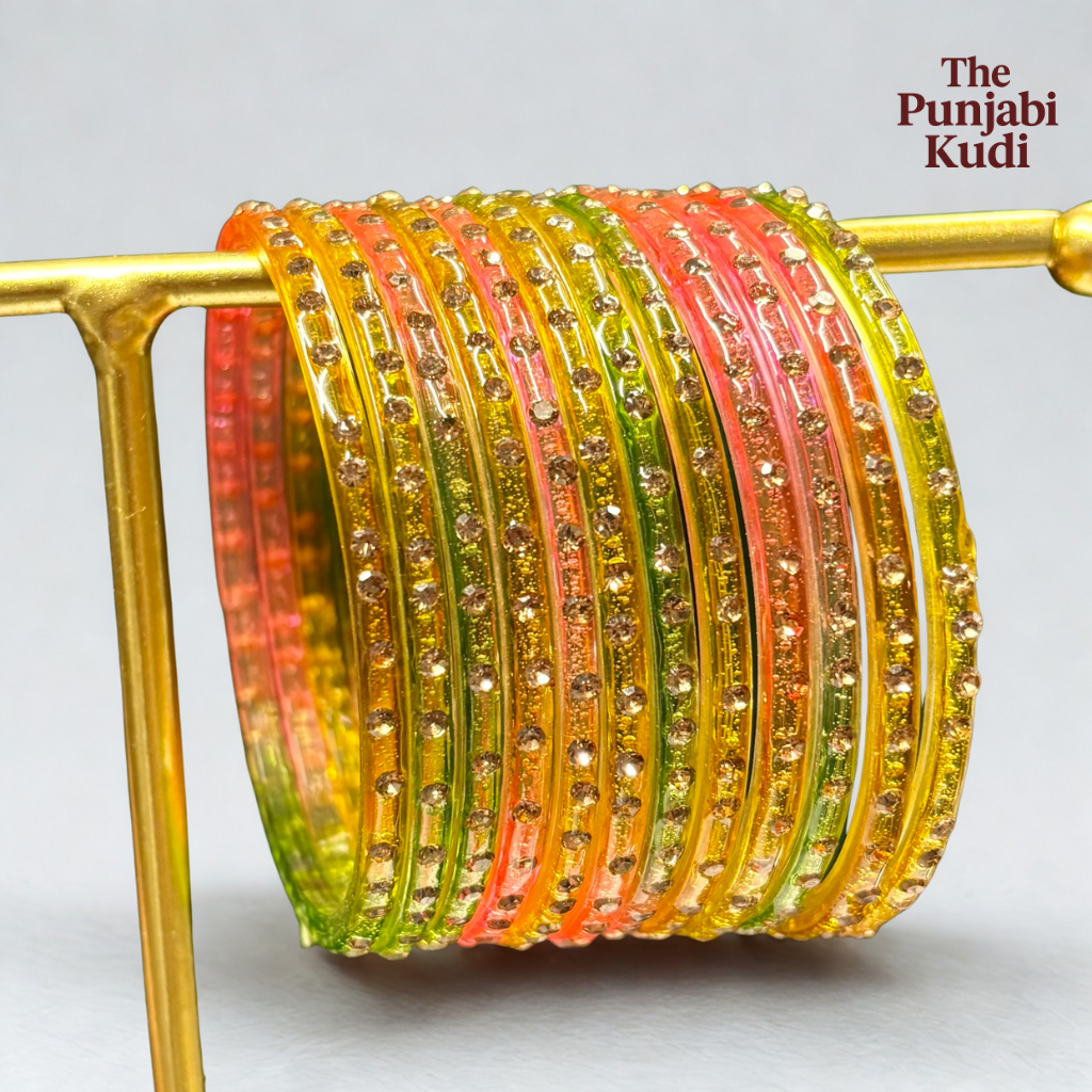 Multi Color Glass Bangles Set