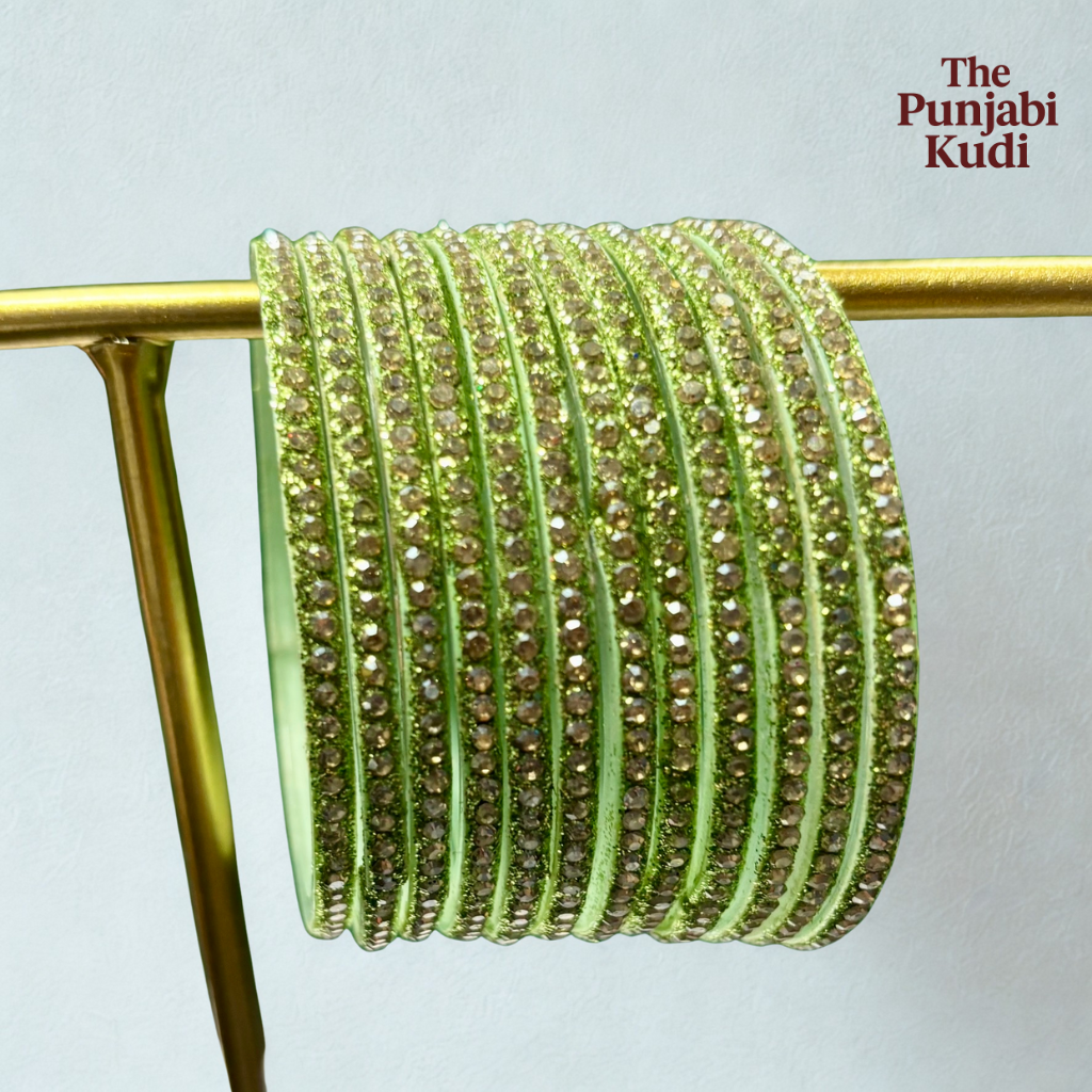 Pastel Green Glass Bangles Set