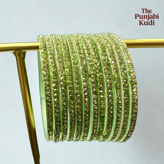 Pastel Green Glass Bangles Set