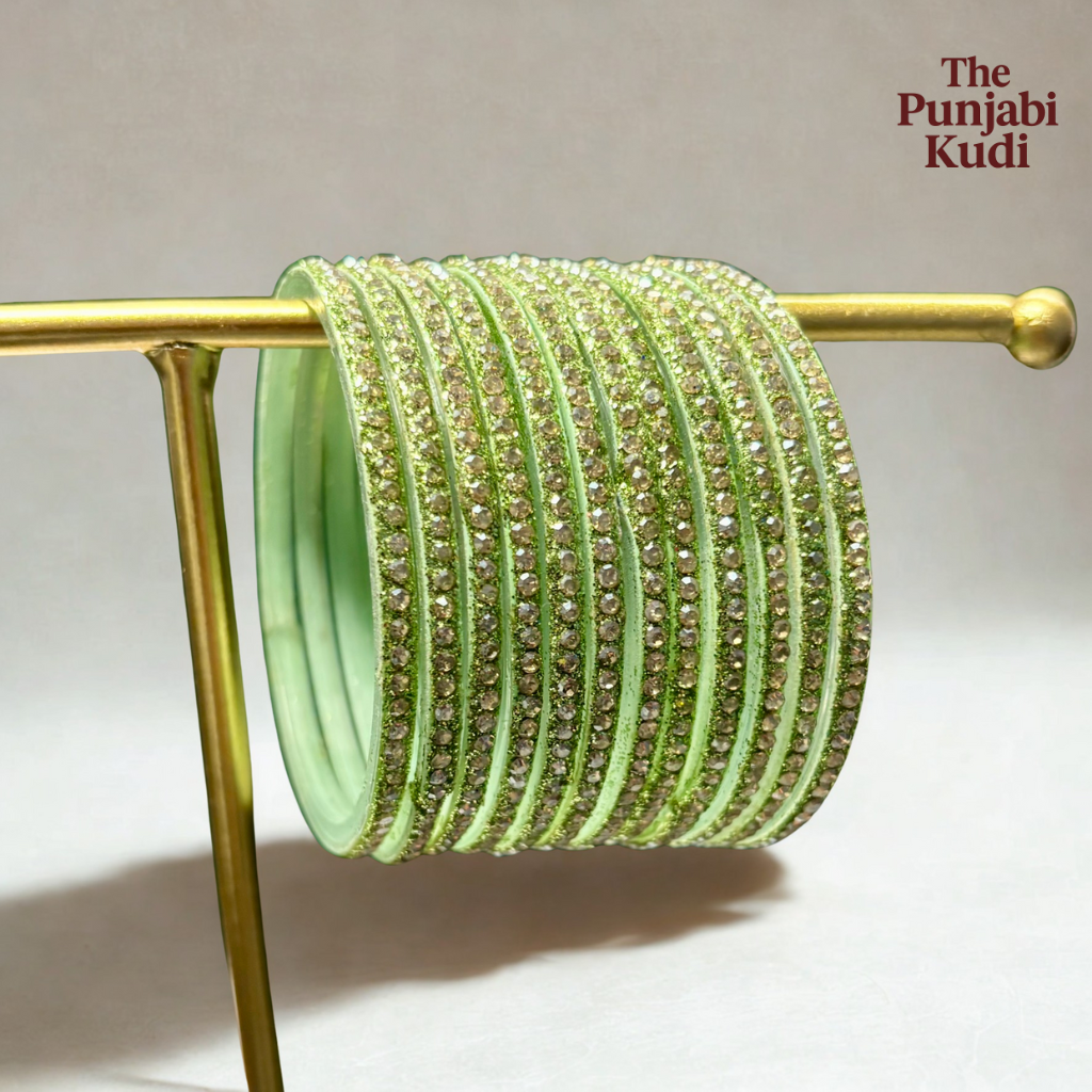 Pastel Green Glass Bangles Set