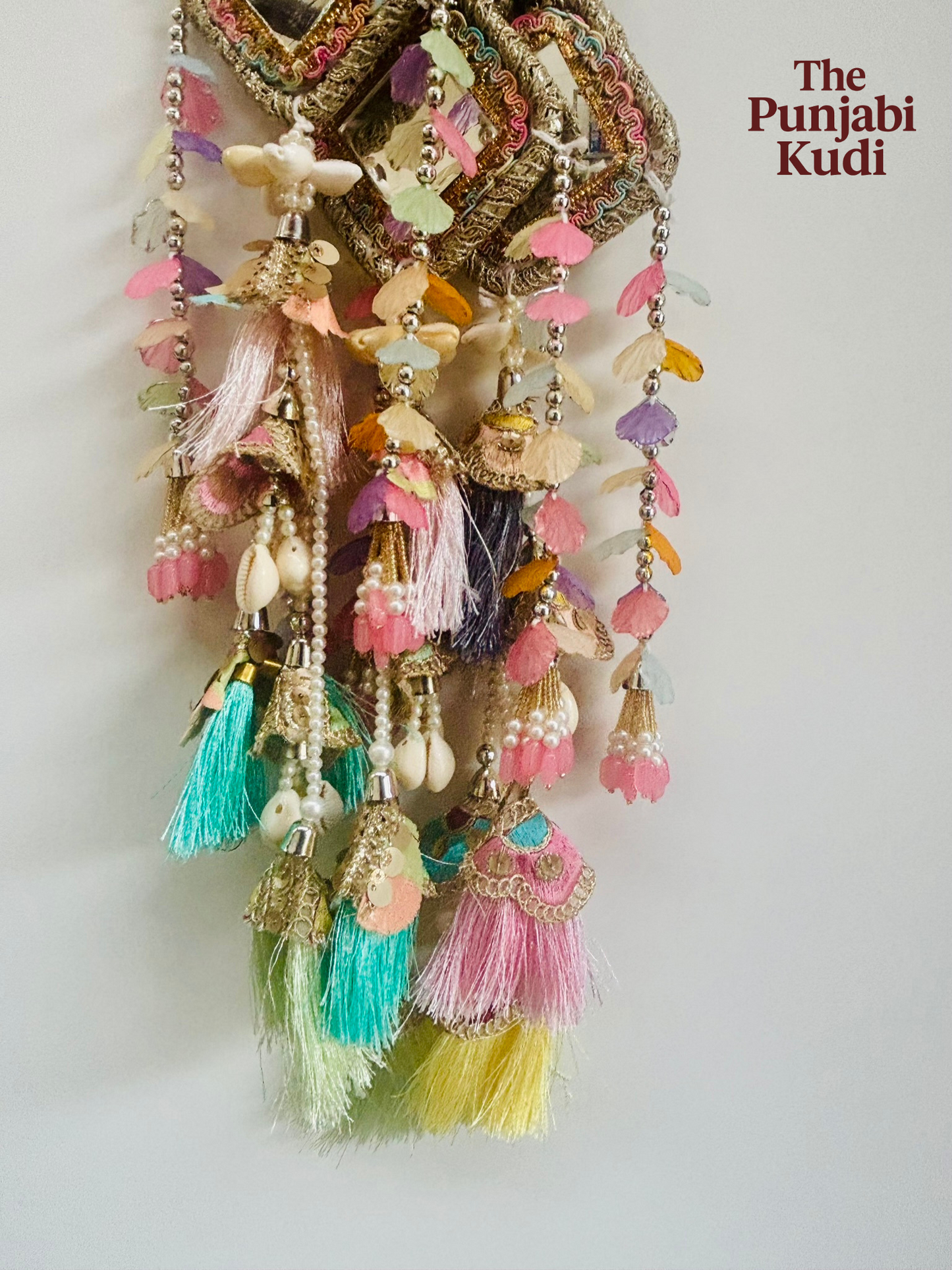 Pastel Mirror Paranda – Ethnic Punjabi Hair Accessory