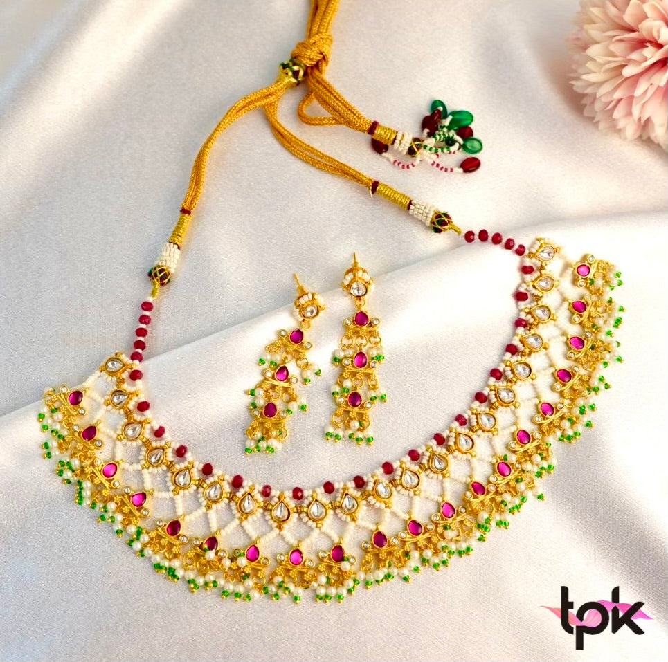 Pachi Kundan Choker Set with Earrings