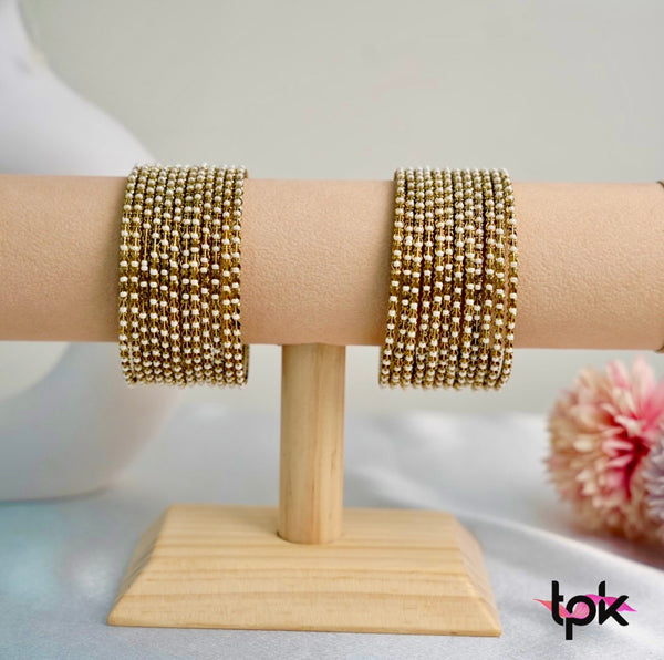 Pretty in Pearl Metal Bangle Set