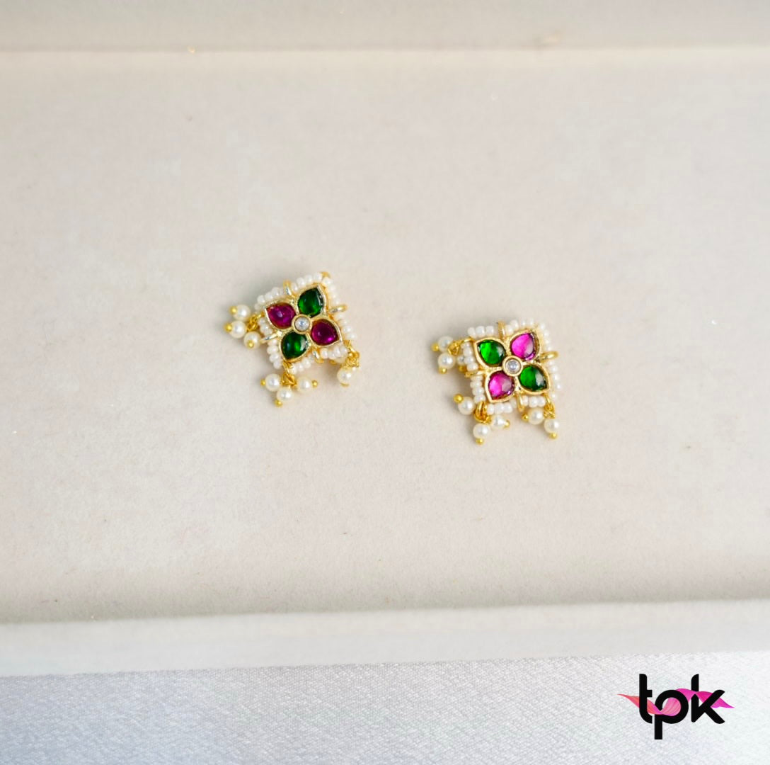 Pachi Kundan Flower Hair Pin