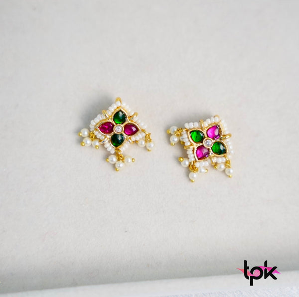 Pachi Kundan Flower Hair Pin