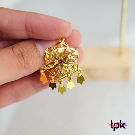 Gold Finished Small Flower Earrings