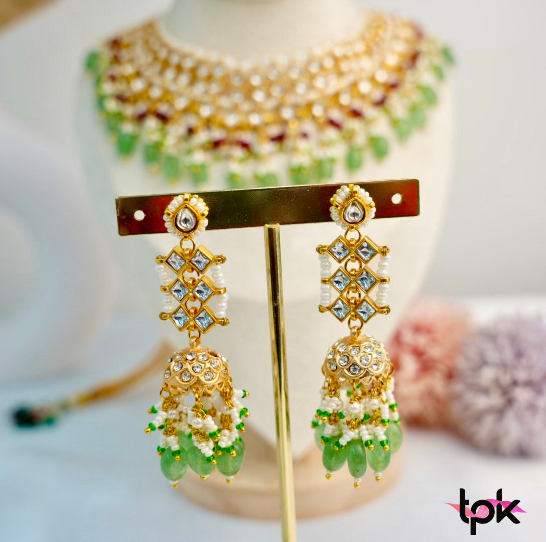 Pachi Kundan Choker Set with Earrings & Tikka