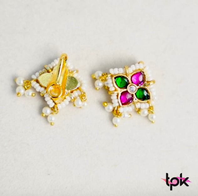 Pachi Kundan Flower Hair Pin