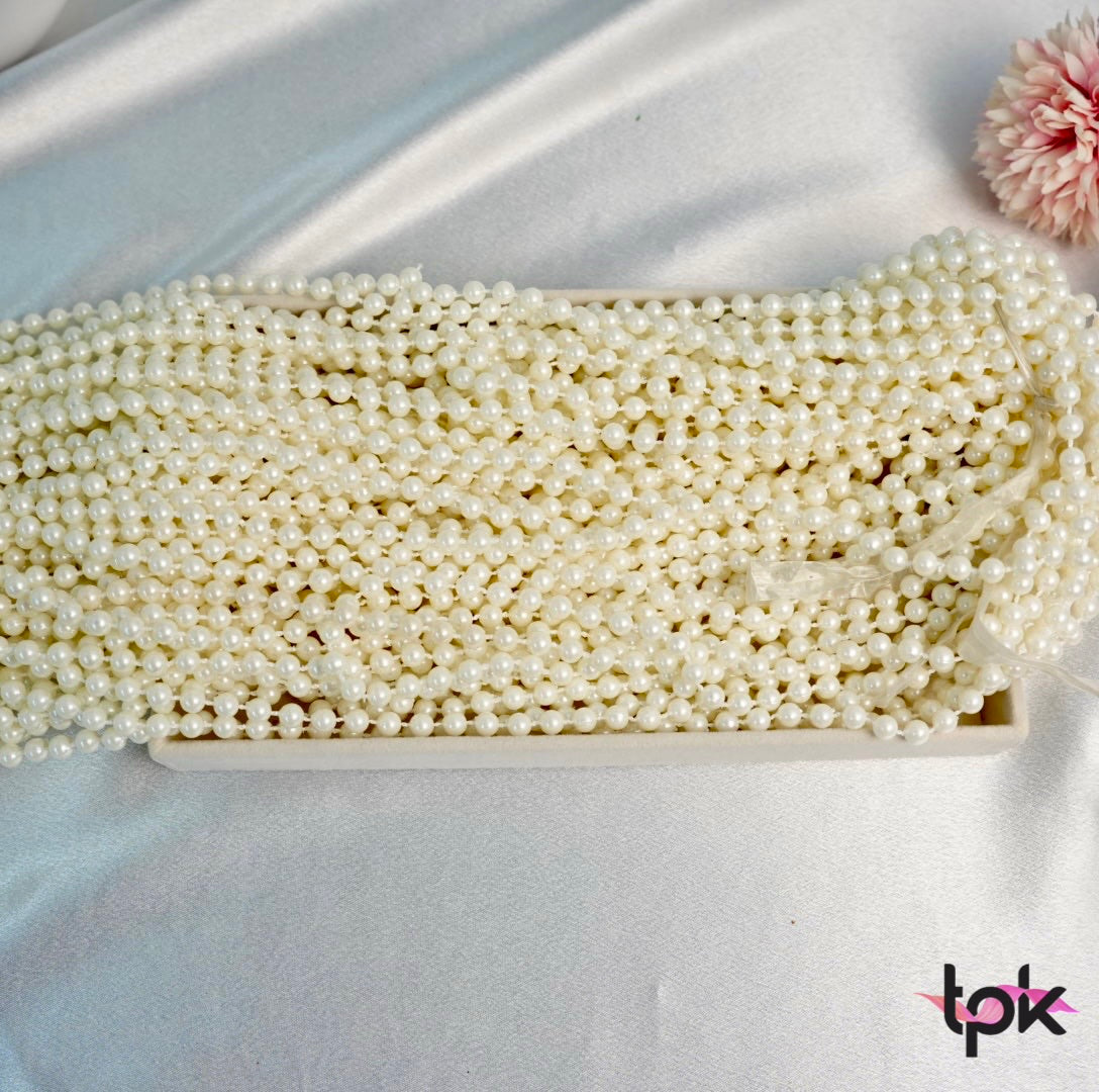 White Pearl Beaded Hair Braid Accessory