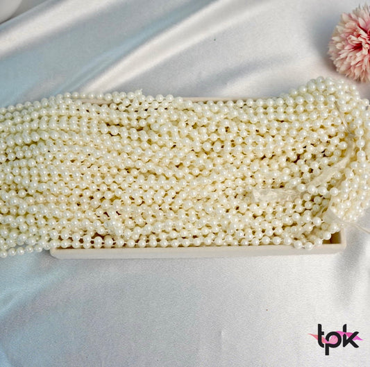 White Pearl Beaded Hair Braid Accessory
