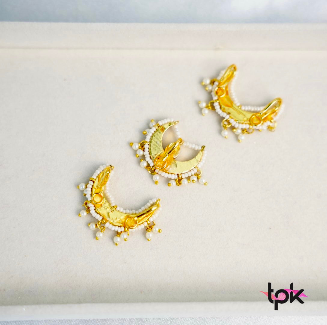Pachi Kundan Chand Hair Pin