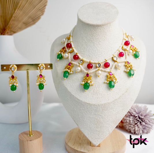 Pachi Kundan Choker Set with Earrings