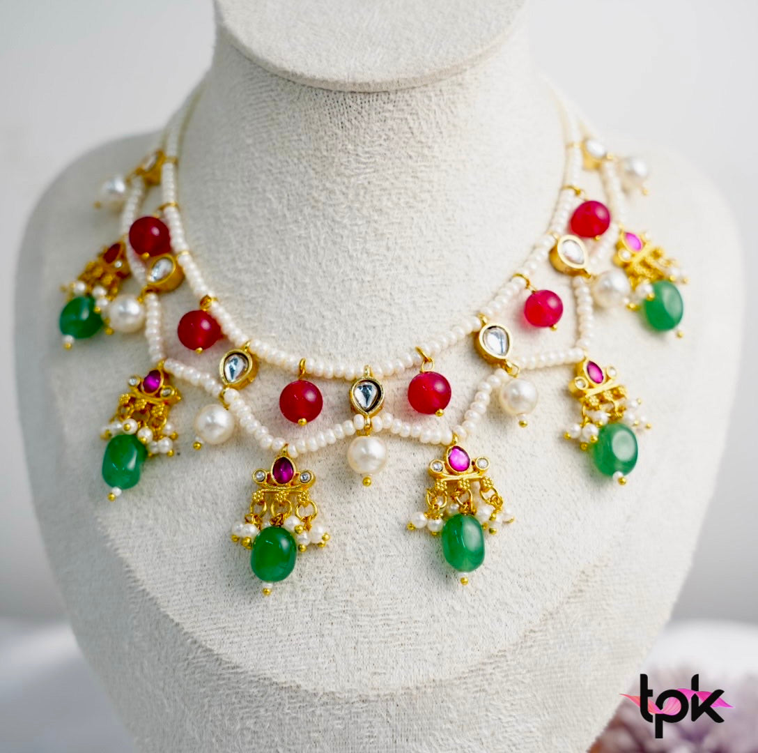 Pachi Kundan Choker Set with Earrings