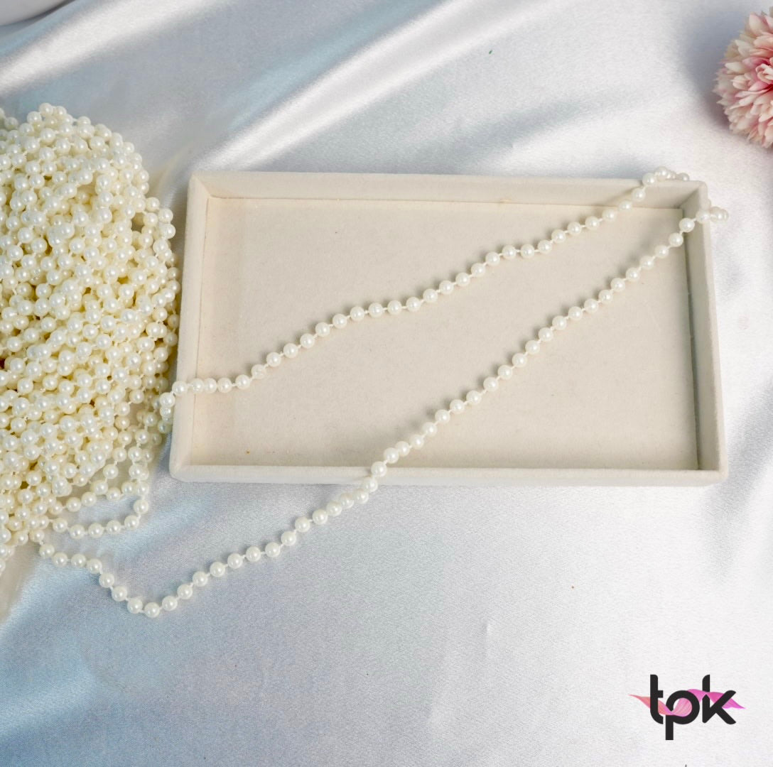 White Pearl Beaded Hair Braid Accessory