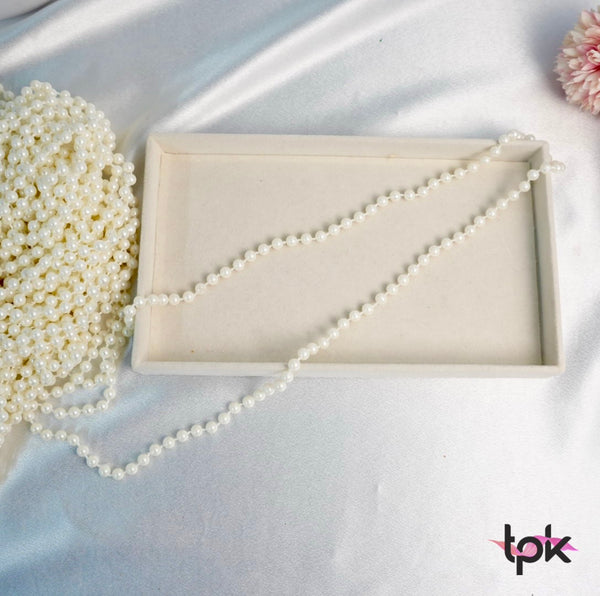 White Pearl Beaded Hair Braid Accessory
