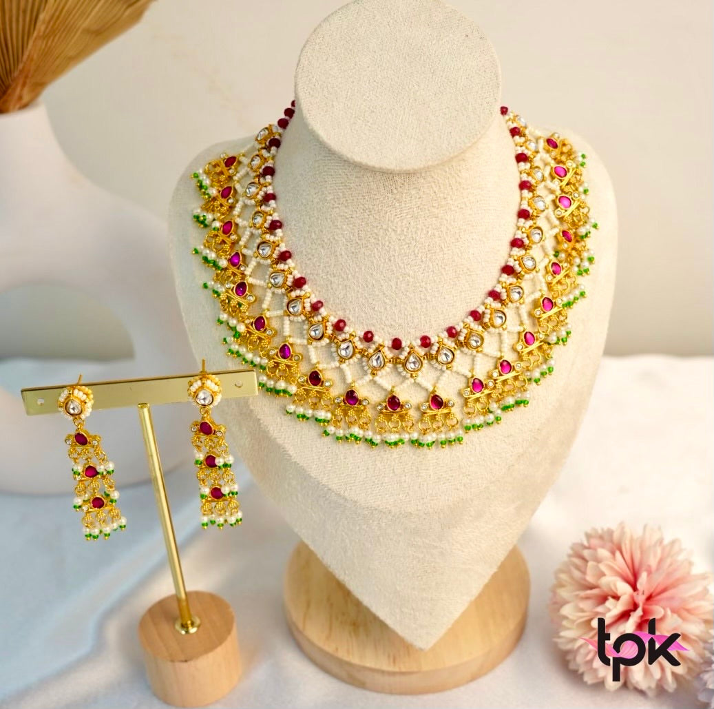 Pachi Kundan Choker Set with Earrings