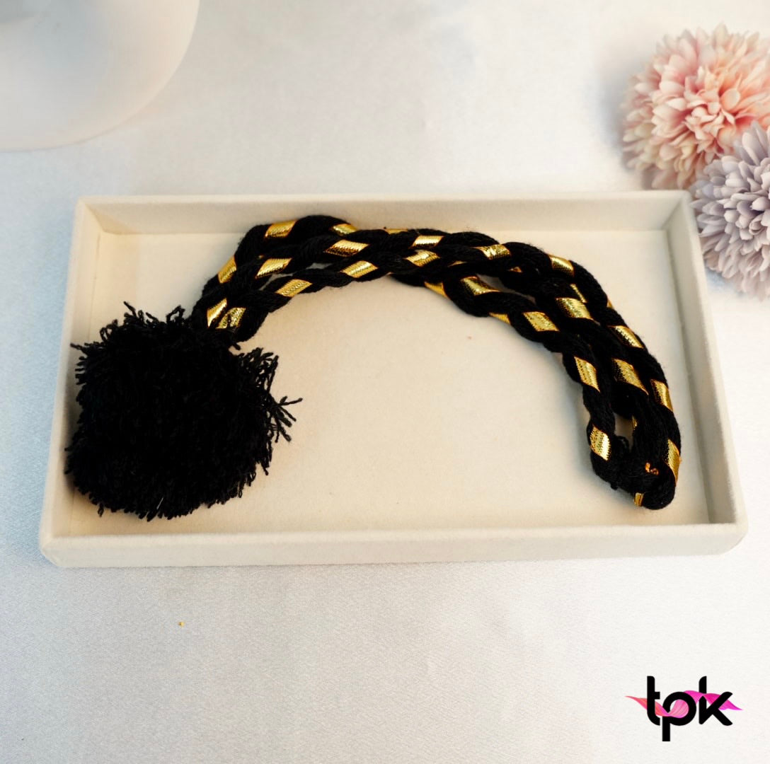 Luddi Paranda with Pom Pom Tassels - Black