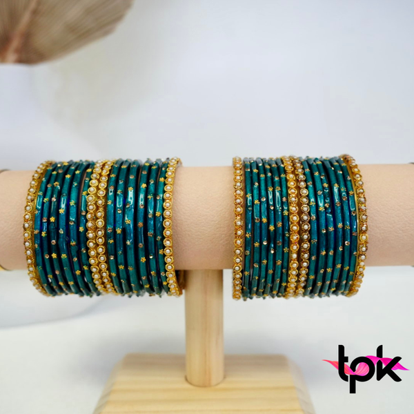 Blue Glass Bangle Set