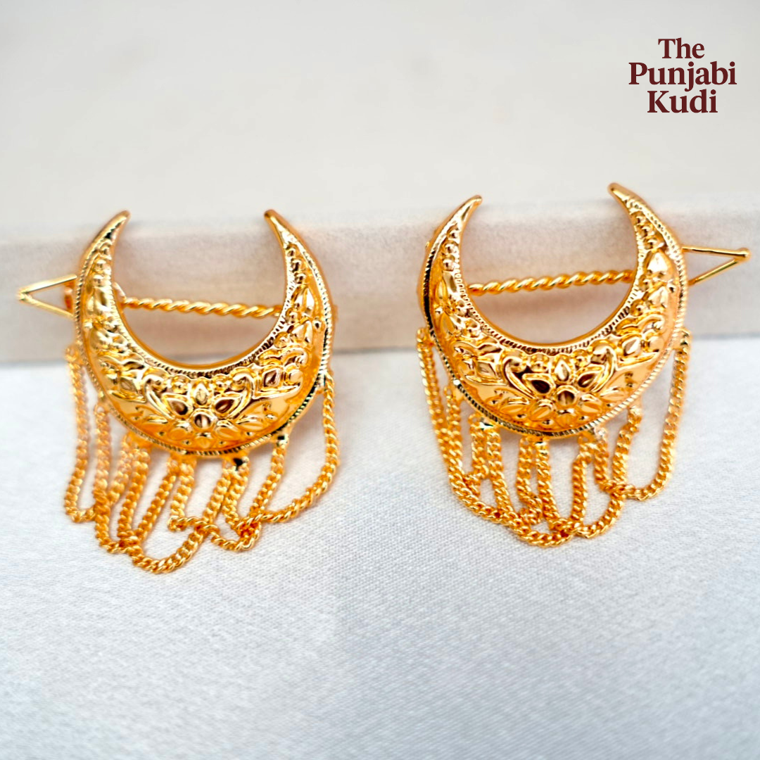 Chand Patra Chain Hair Clips Pair