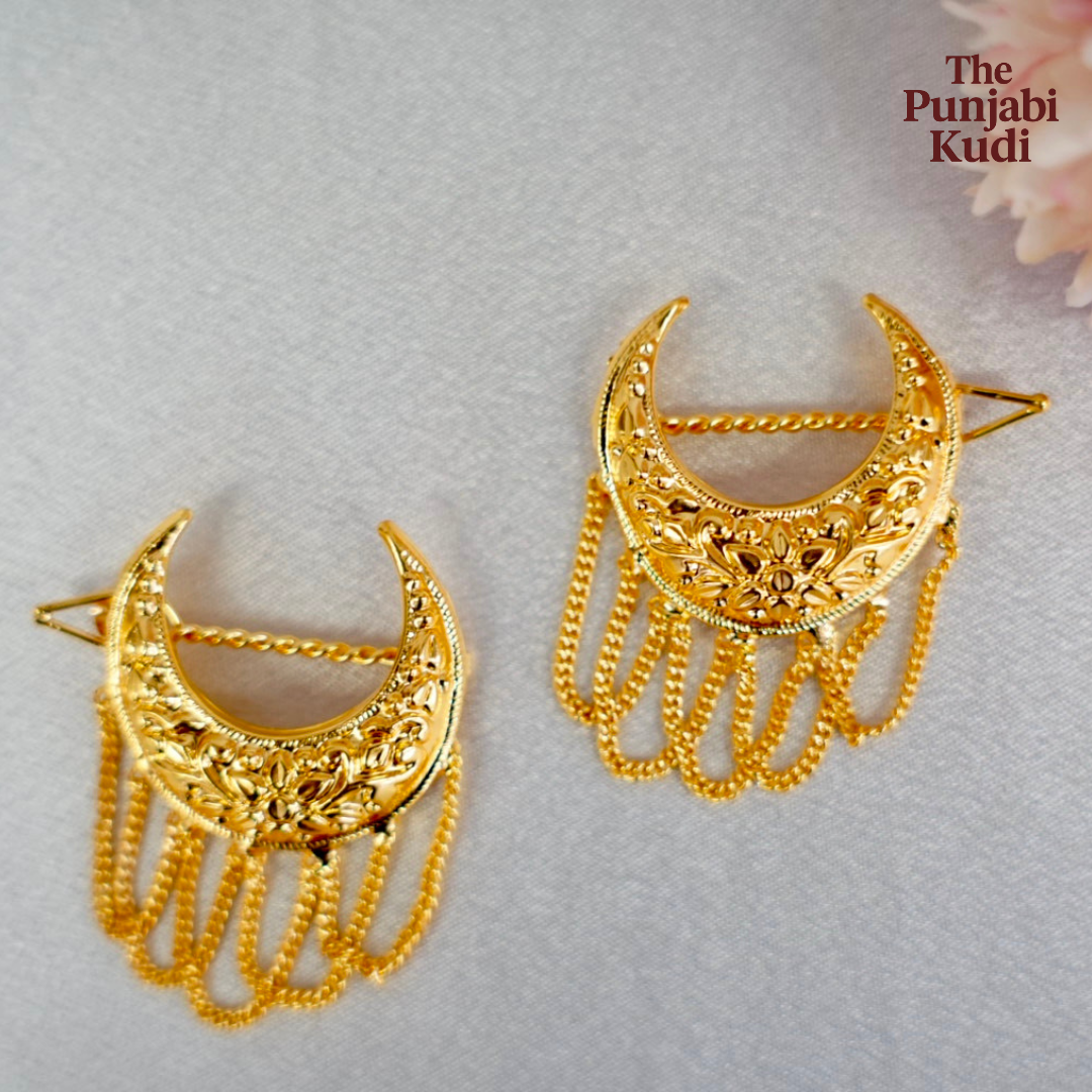 Chand Patra Chain Hair Clips Pair
