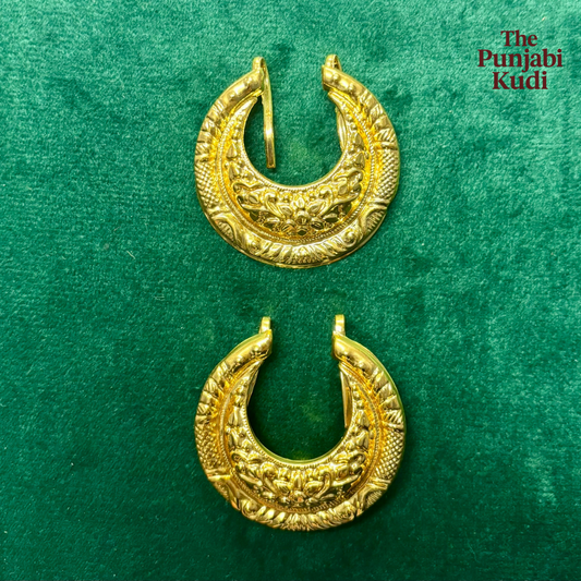 Gold Finished Chand Hair Clips Pair