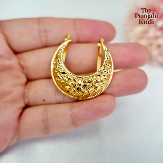 Gold Finished  Chand Hair Clips Pair Small
